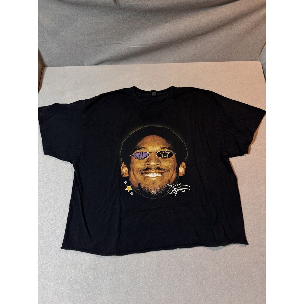 Kobe Bryant LA Lakers Big Face Basketball Rap T Shirt Mens Large Black Rare Tee